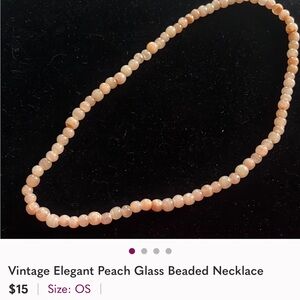 Elegant Peach Beaded Necklace